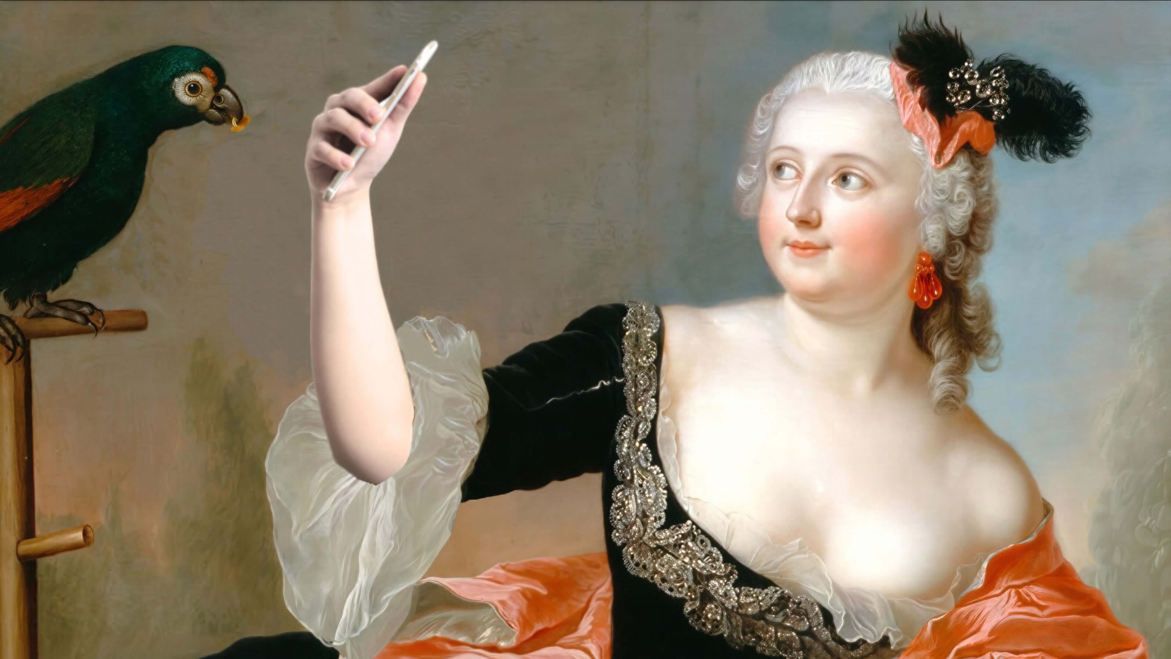 A renaissance woman taking a selfie