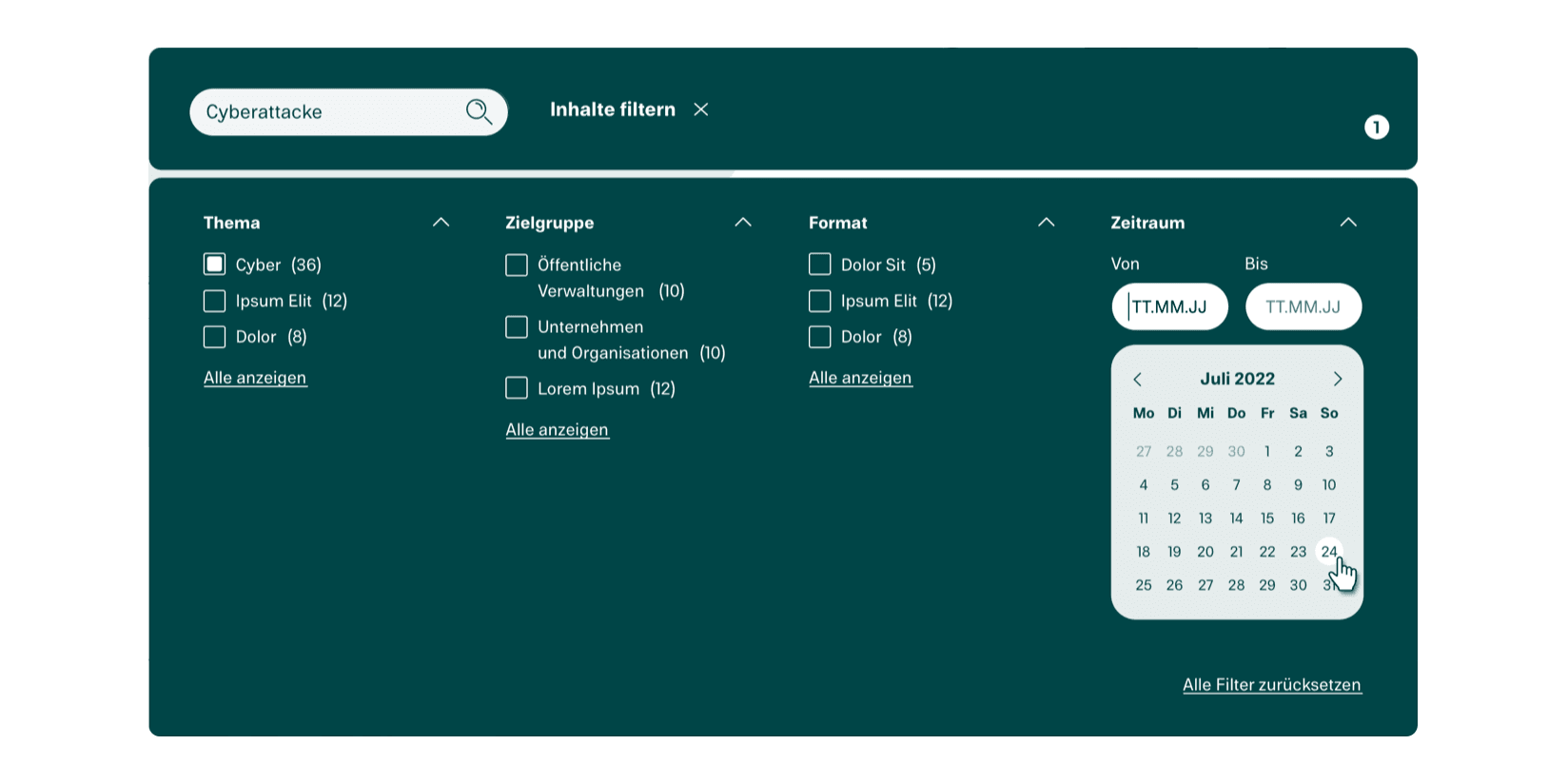 Visualisierung der Filter